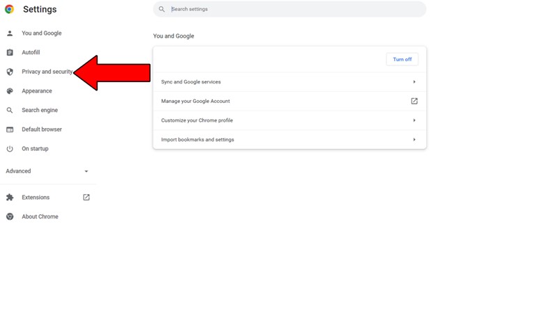 Chrome Privacy And Security Options Menu