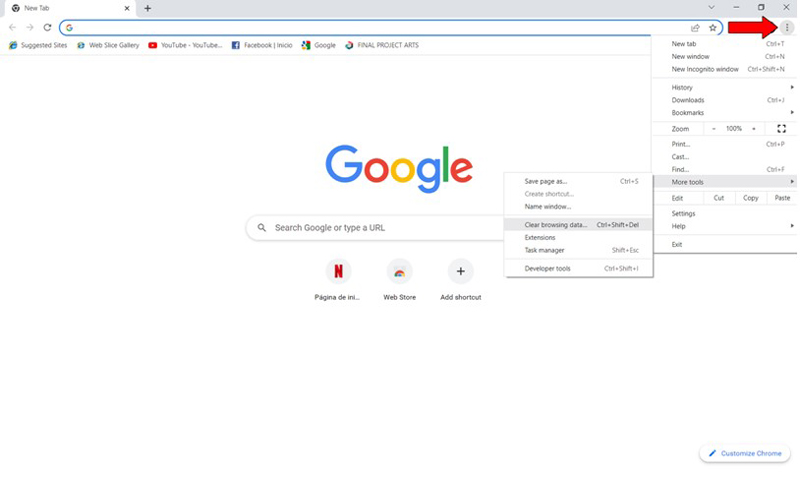 Google Chrome More Tools Access Keys
