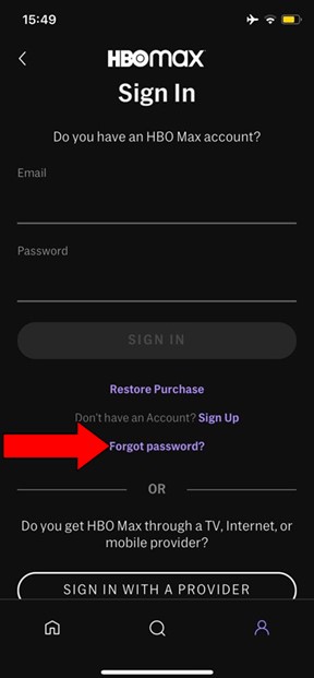Forgot Password Option in Ios Device