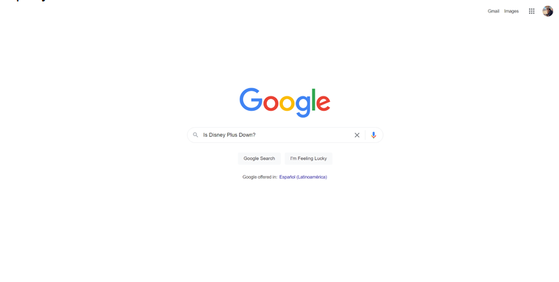 Searching Disney Plus Down On Google