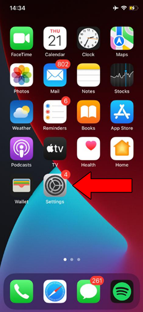 Arrow Pointing IOS Settings Icon