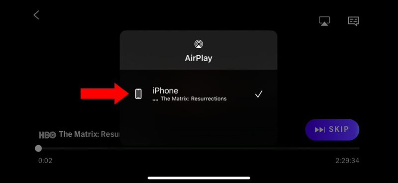 Selecting Iphone In Airplay