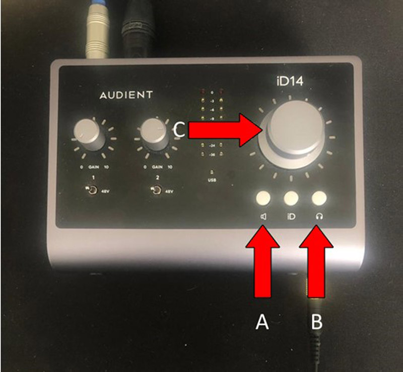 Arrows Pointing Audient Buttons