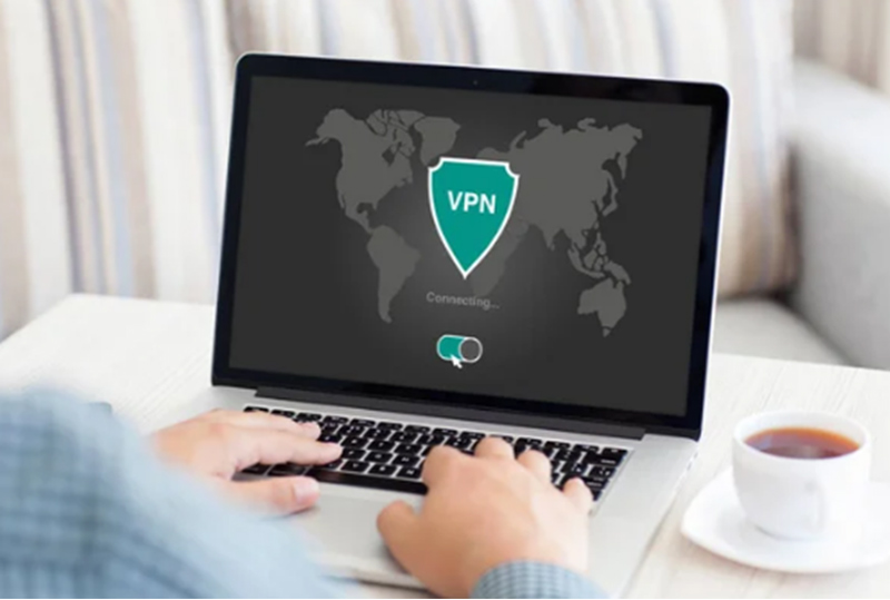 Man Connecting PC To VPN