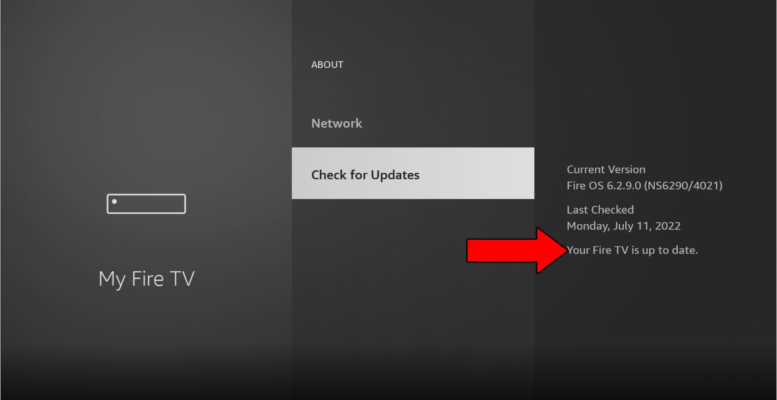 Amazon Firestick check software version