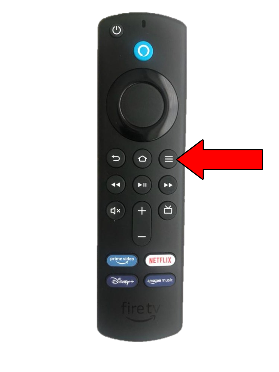Amazon Fire Stick Menu button on the controller