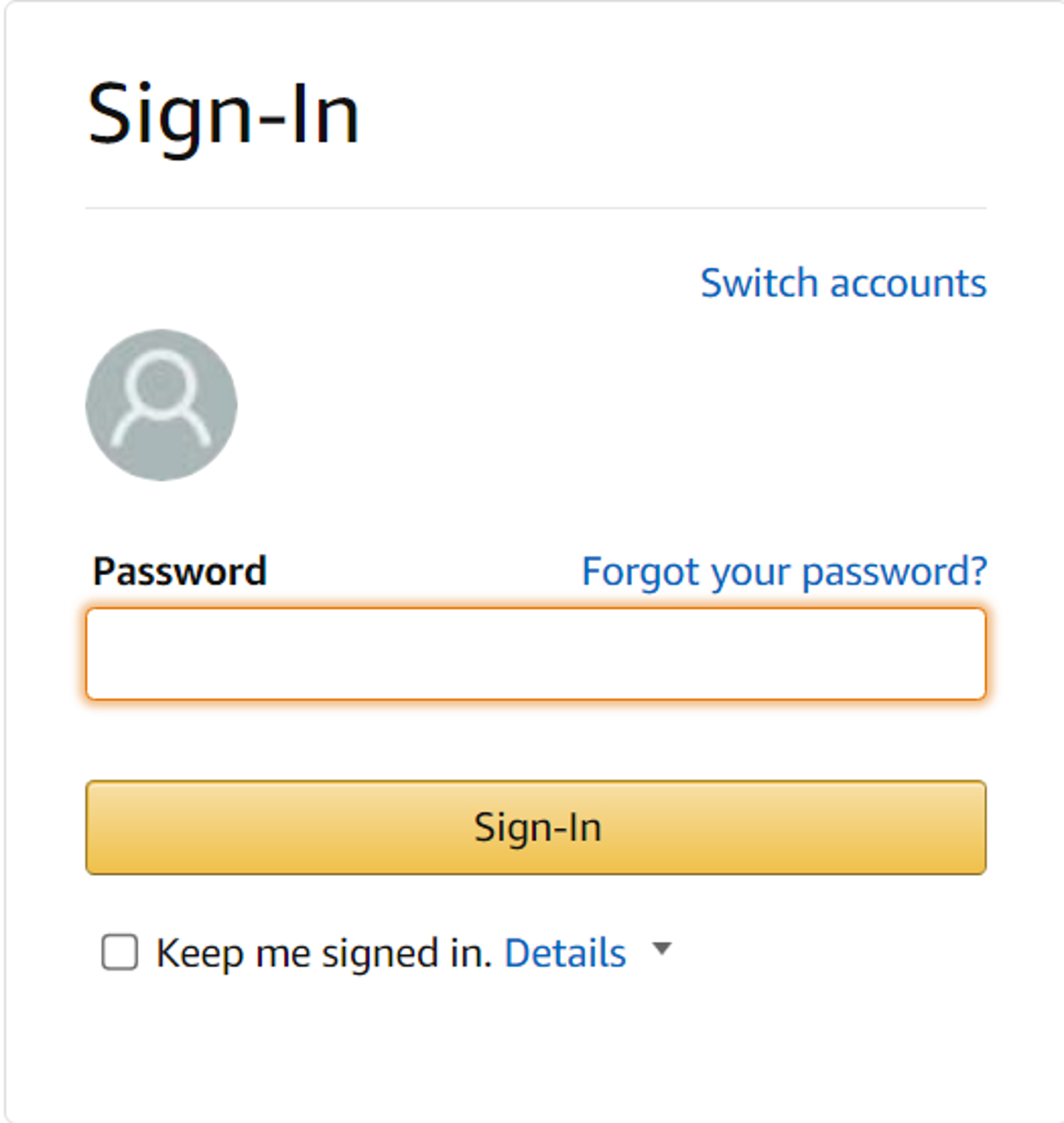 Enter login credentials to log into Amazon Account