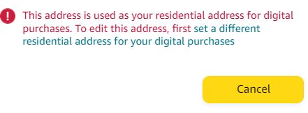 Set up a different residential address for your digital purchases on Amazon