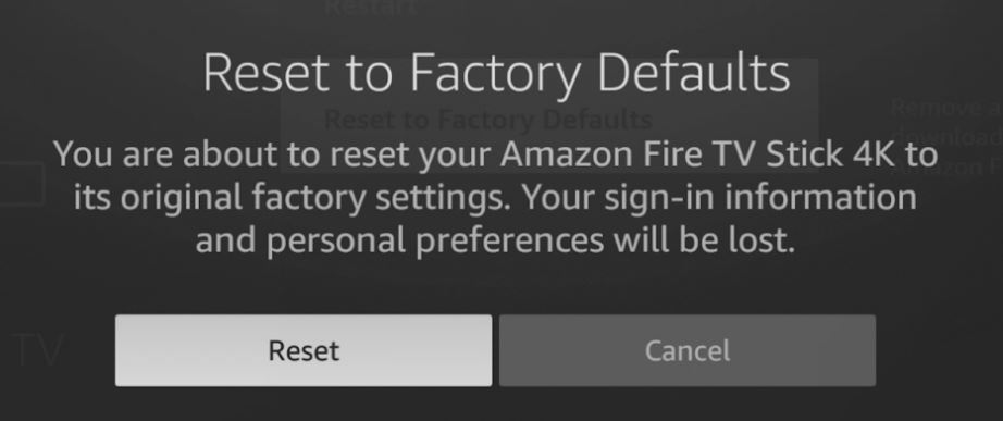 Factory reset your Fire Stick using the Fire TV app