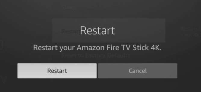 Restart your Fire TV