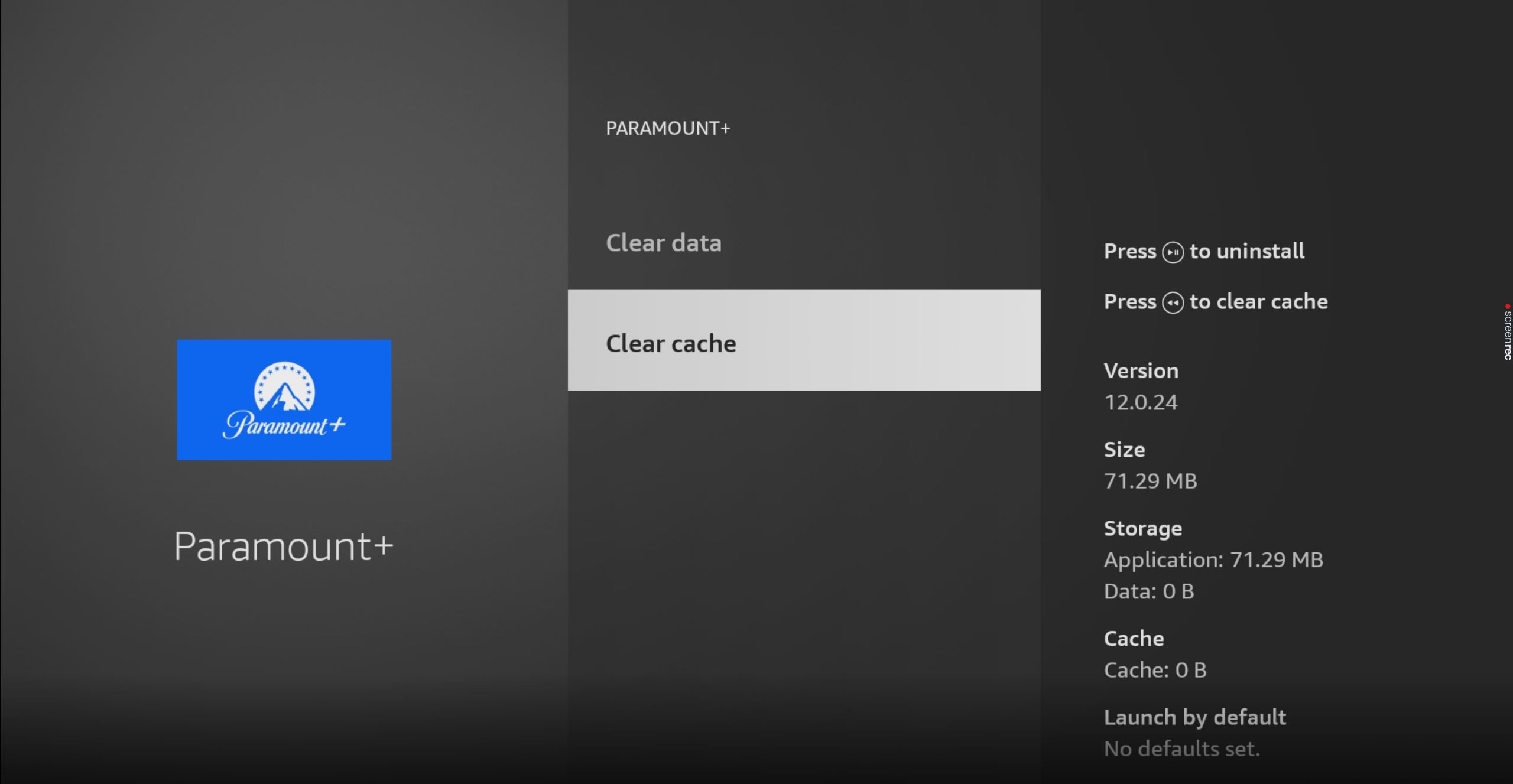 How to clear Paramount Plus cache on Amazon Firestick