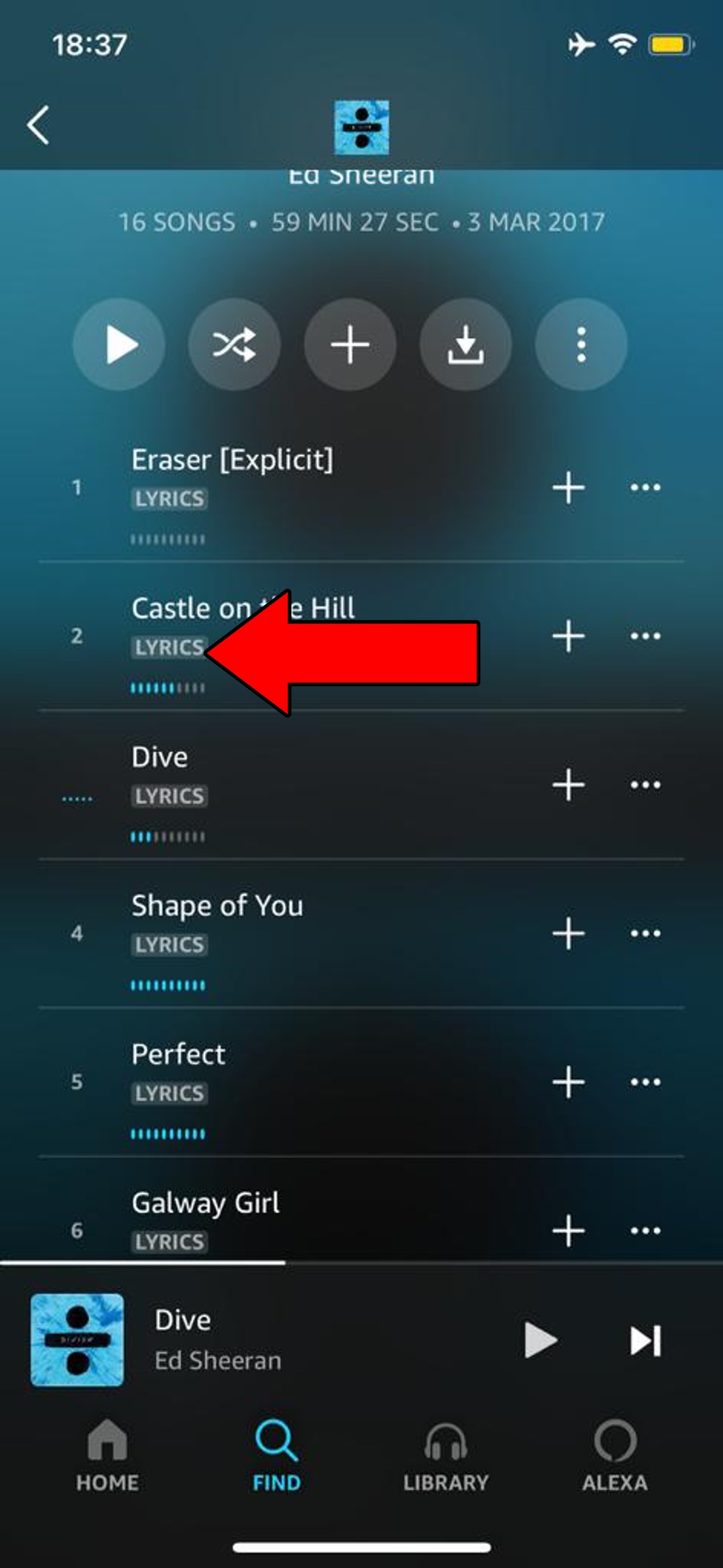 How to check for lyrics on Amazon Music
