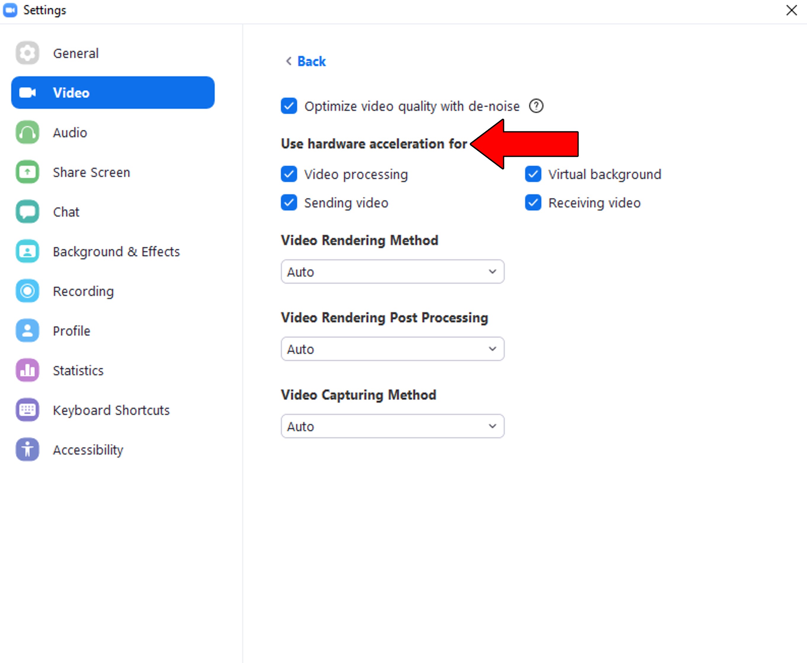 How to disable Hardware Acceleration on Zoom