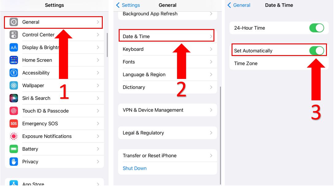 Change the timezone on iOS devices