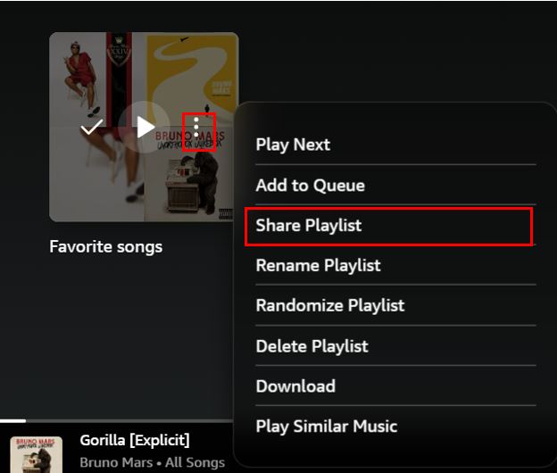 How to share playlists on the Amazon Music desktop app