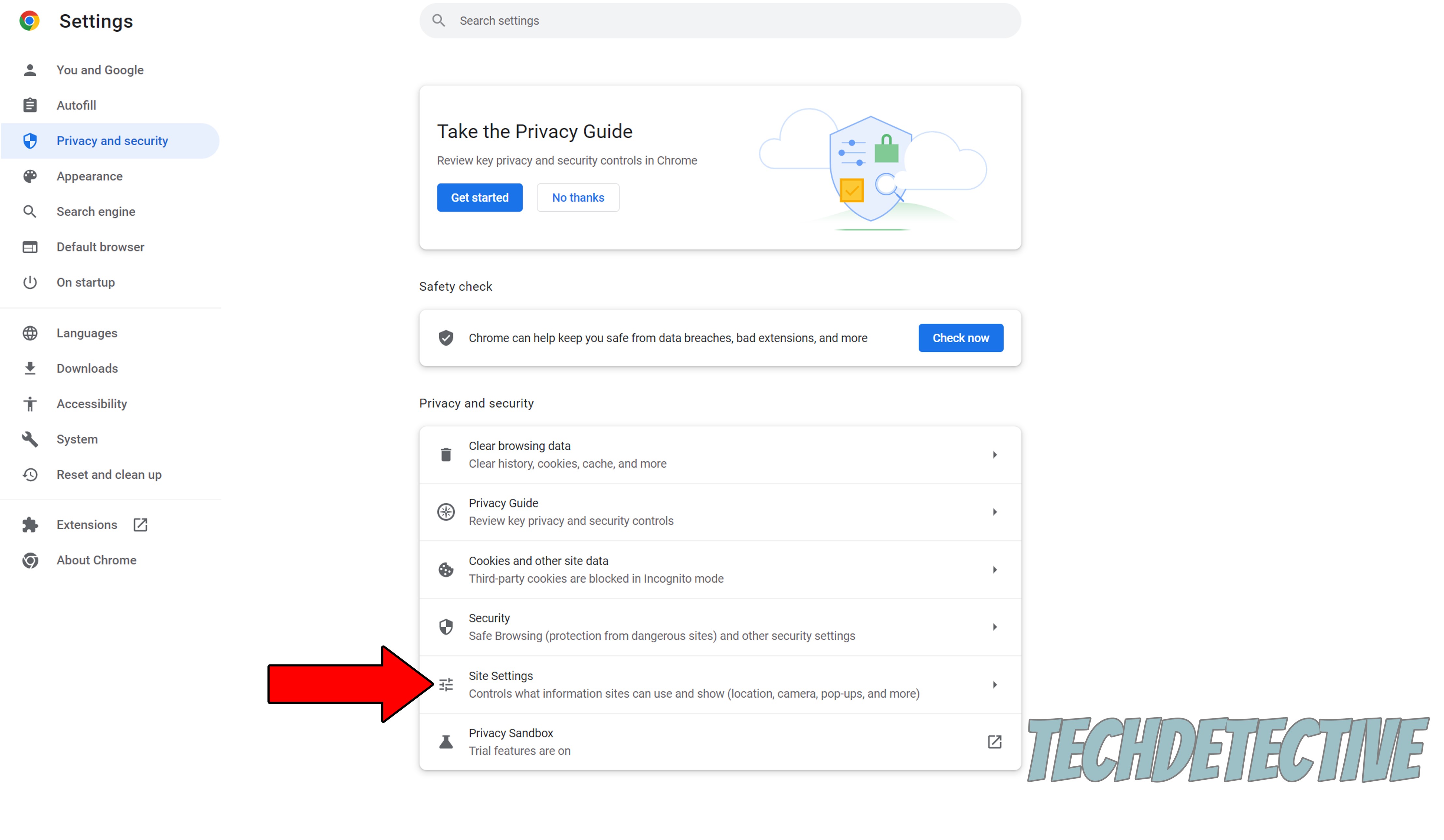 How to edit site settings on Google Chrome