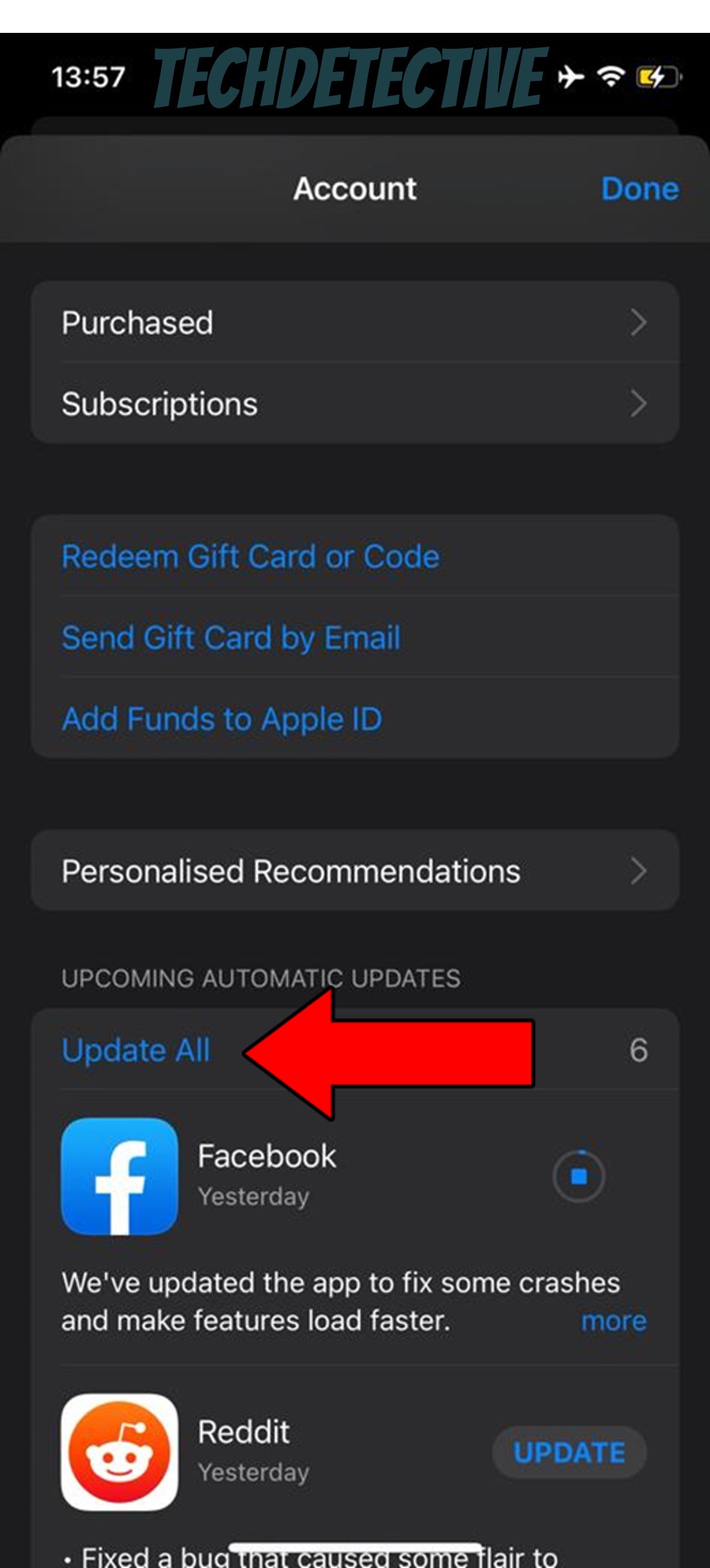 How to update all apps on iOS