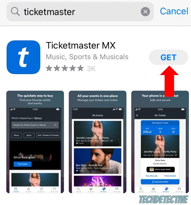 How to install the Ticketmaster app on iOS devices.
