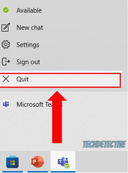 How to quit Microsoft Teams
