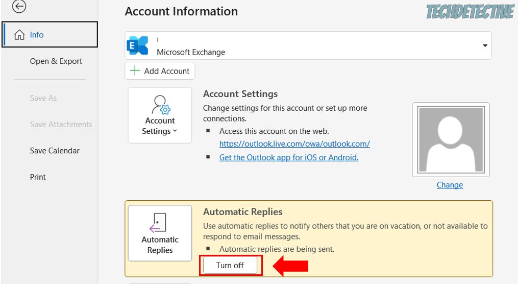 How to turn off automatic replies on Outlook.