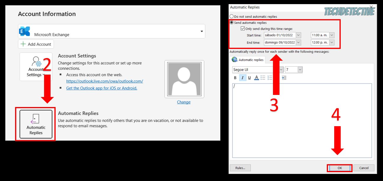 How to turn on automatic replies on Outlook
