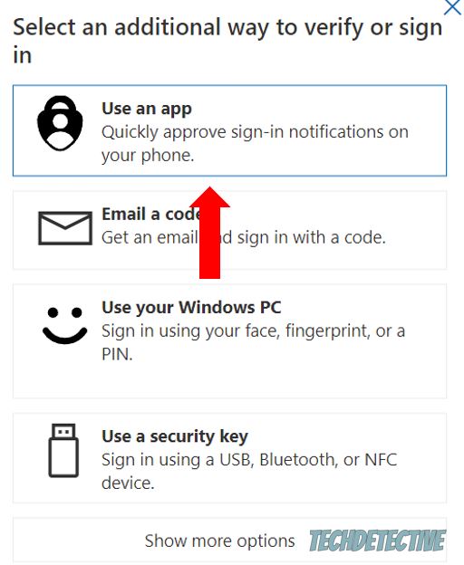 Use Microsoft's authenticator app to get a verification code.