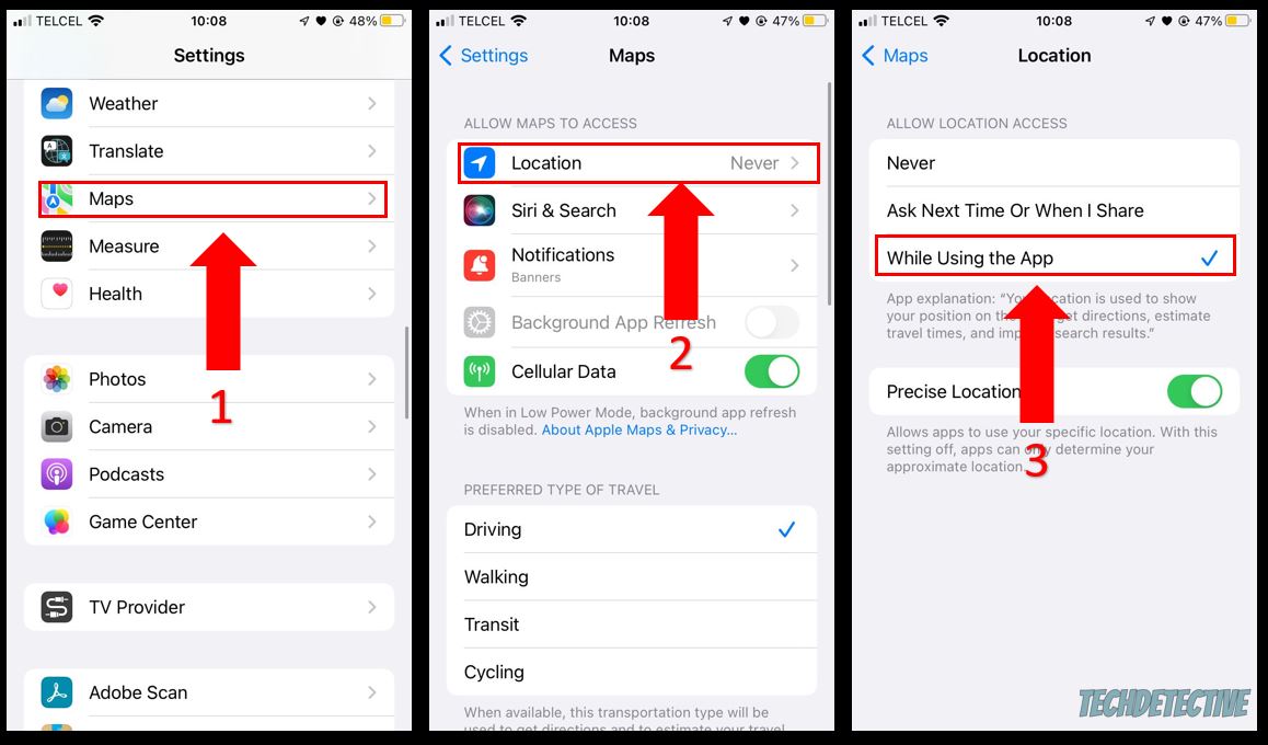 Allow Apple Maps to access your location