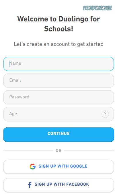 How to create an account on Duolingo for Schools