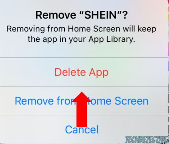 Delete Shein on iOS devices