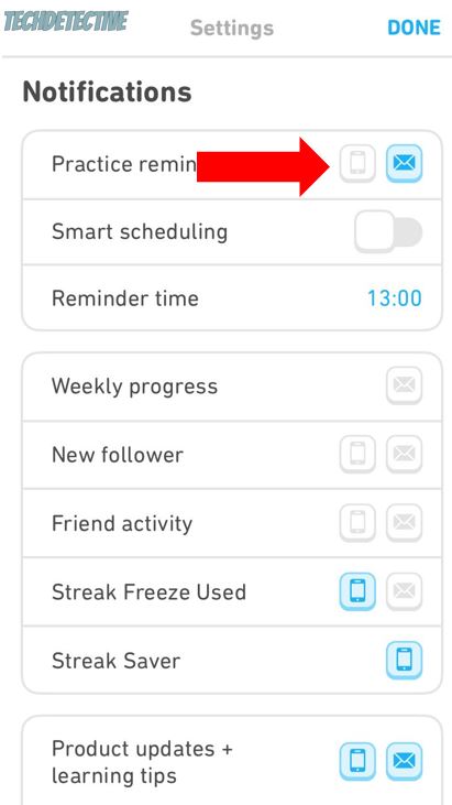 How to disable notifications on Duolingo