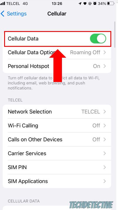 Enable your mobile data on iOS devices.