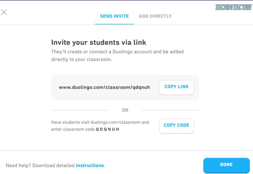 How to invite students on Duolingo for schools