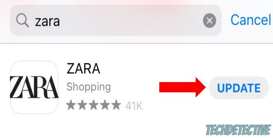 Update the Zara app on iOS devices