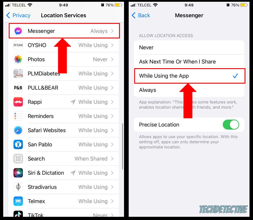 Adjust the Location Services settings on iOS devices