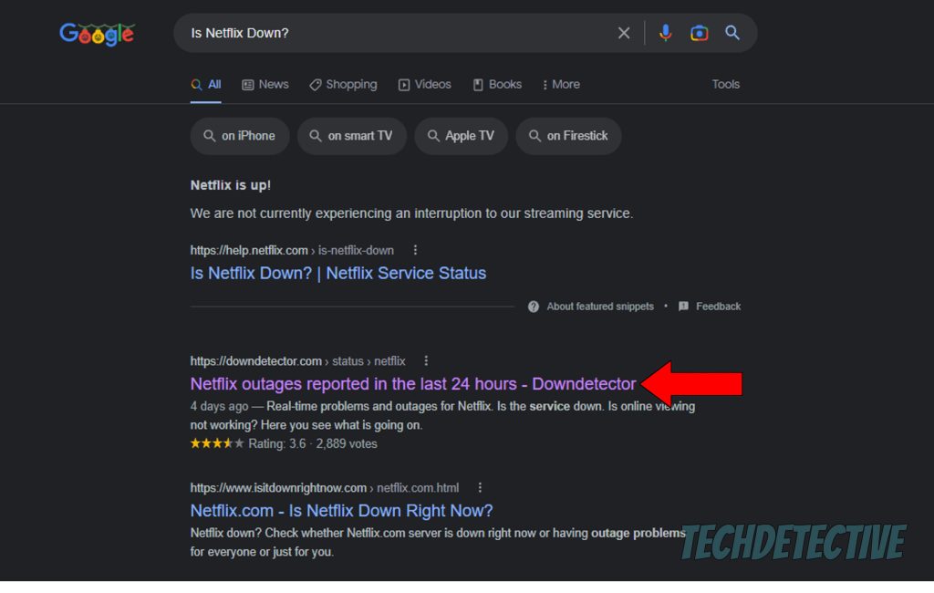 How to enter Downdetector to check Netflix server status