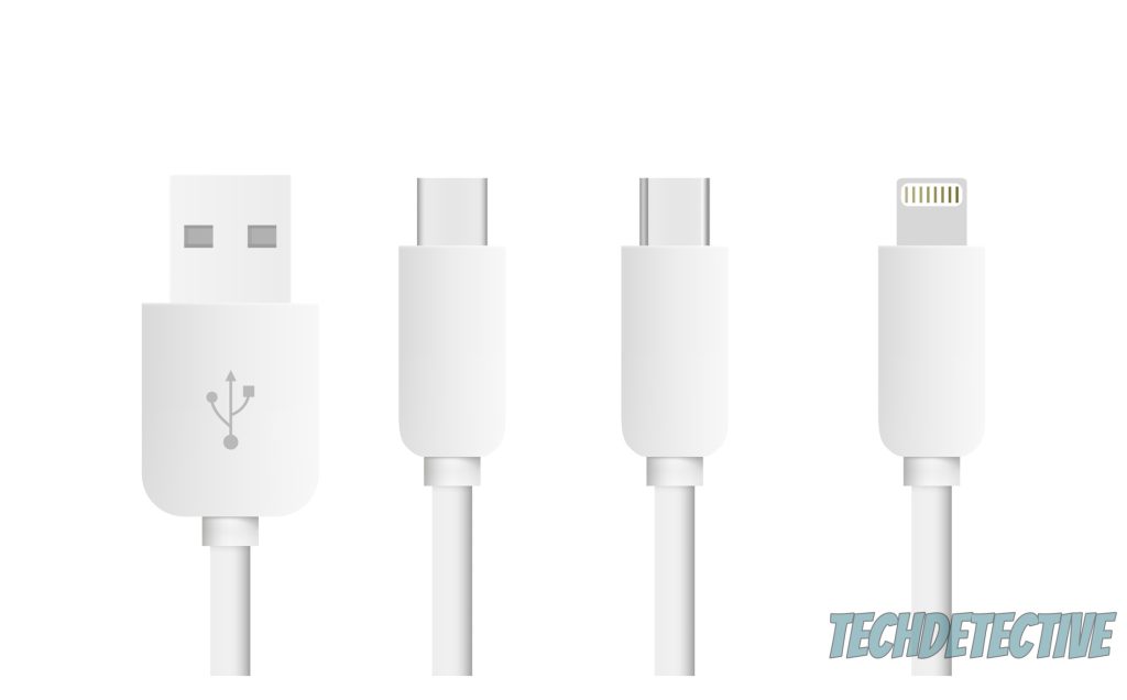 Several white charging cables