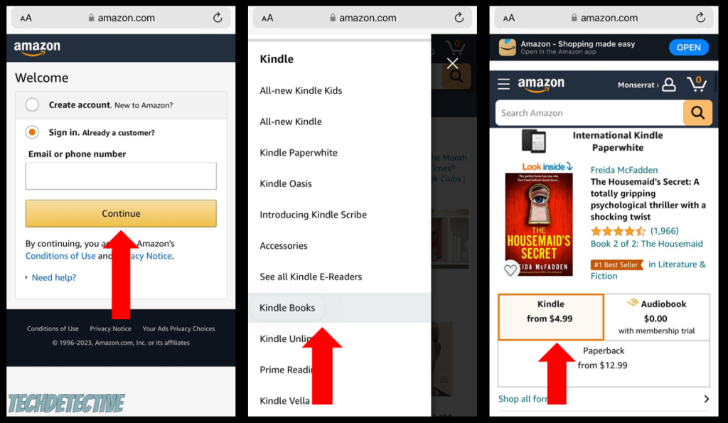 How to buy Kindle books on iOS or Android devices