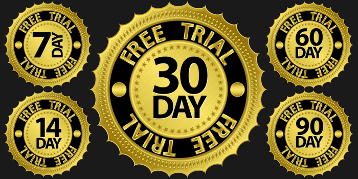 Several free trial icons